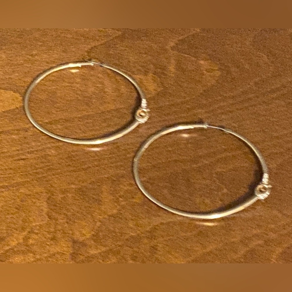 COACH Signature “C” Brass & Crystal Hoop Earrings, EUC - Picture 9 of 13